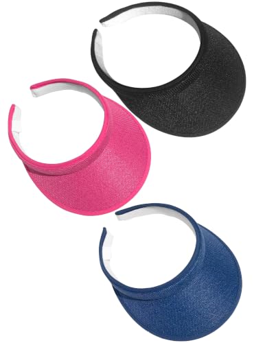 Image of 3 Pieces Clip On Visors Women Men Visor Sun Hats Hat Outdoor Sports Golf Beach Travel Tennis Cap