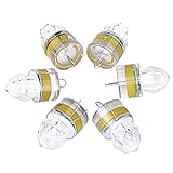 Linkstyle 6 Pack Deep Drop Light, Colorful Flashing Strobe LED Fishing Lights, Waterproof Diamond Tubular Underwater Fishing Lure Light Attractants, Ice Fishing Light for Saltwater Freshwater