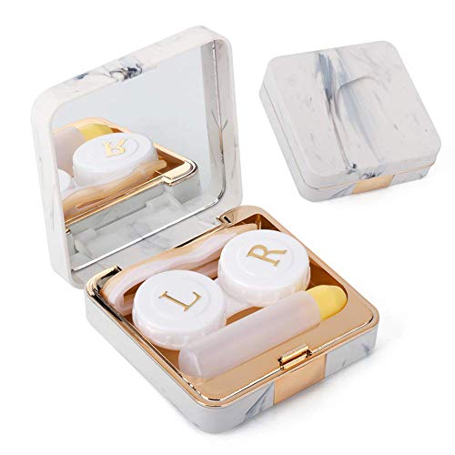 Marbling Contact Lens Care Vision Care Nobleness Cute Contact Lens Cases Contact Lens Set Contact Lens kit Set Colored Contact Lenses for Women (Gold)