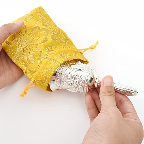 HOKPA Hand Bell, Call Bell Wedding Bells for Restaurant Service Bell Bar Jingle Wedding Classroom Church School Classroom Alarm and Home Decoration (Silver) - Thumbnail 3