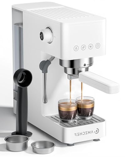 Image of AMZCHEF Compact Espresso Machine, 20 Bar Coffee Maker with Steam Milk Frother, PID Temp Control and Removable Water Tank, Stainless Steel Espresso Maker for Latte, Cappuccino, Americano