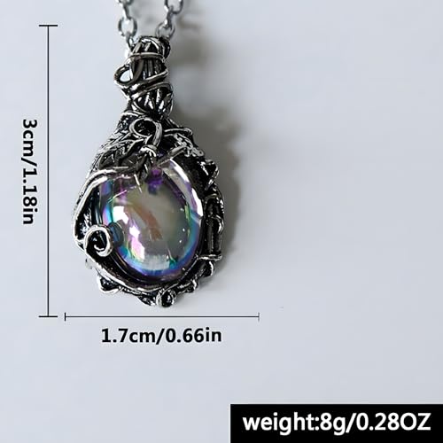 Collier pendentif aurore boréale en acier durable au fini argenté - 4