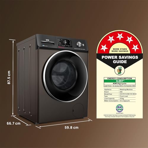 Image of IFB 10 Kg 5 Star, DeepClean Technology, AI Powered, WiFi, Fully Automatic Front Load Washing Machine (EXECUTIVE PLUS MBN 1014K,PowerSteam,9 Swirl, Steam Refresh, Inbuilt Heater, Eco Inverter, Mocha)