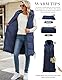 Vancavoo Lange Jacke Weste für Damen Ärmellose Steppweste mit kapuze Daunenweste Übergangsweste Winterjacke Longweste Leichte Warm Gesteppt Winterweste Mänte,Marineblau,S