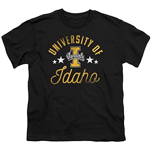 University of Idaho Official Vandals Unisex Youth T Shirt,Black, Large