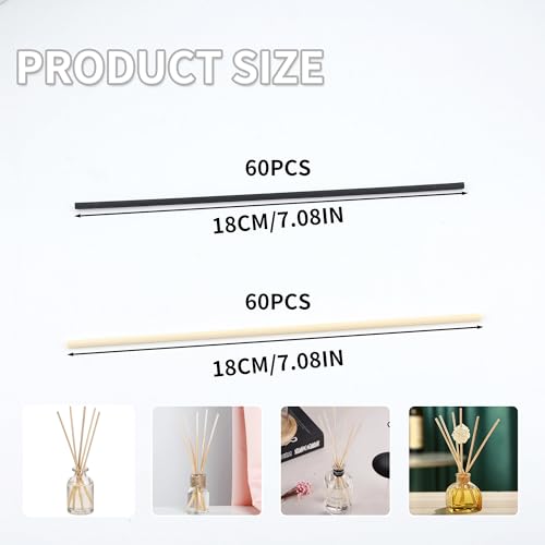 DCJWQ 120 Pcs Reed Diffuser Sticks, Reeds for Diffusers, Replacement Diffuser Reeds Scent Sticks Base Refills for, Office, Diffusersand Home(0.3 * 18cm) - Image 2