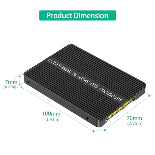 Boîtier U.2 vers NVMe à dissipation thermique efficace