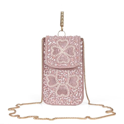 Image of J I ACCESSORIES Velvet Saree Clutch Mobile Pouch Waist Clip Ladies Purse Gift For Women