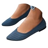Women's Striped Knit Flat Loafers Pointed Toe Solid...