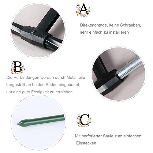 Arco da giardino in metallo resistente per piante rampicanti, pergolato tubolare resistente, perfetto per rose e decorazioni esterne