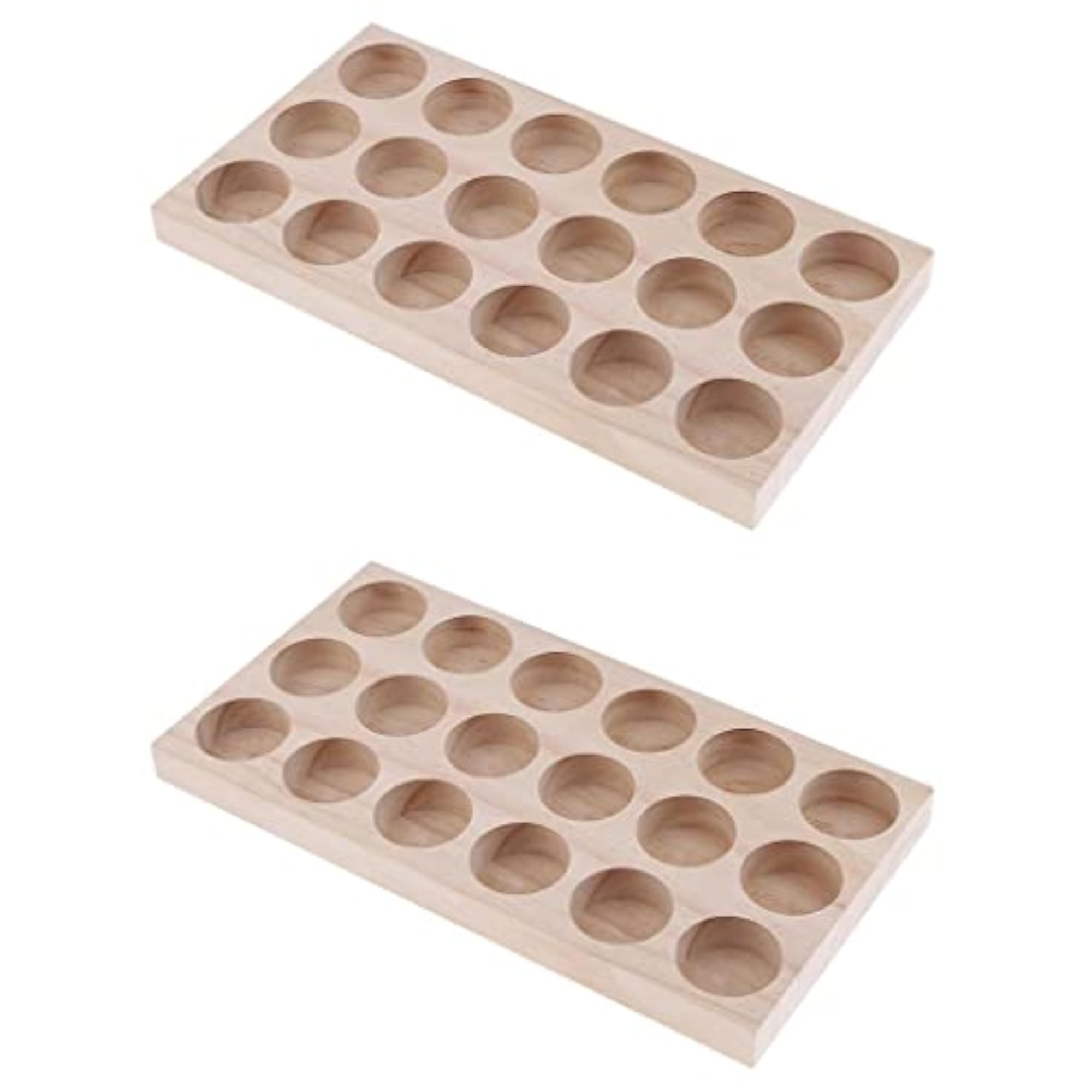 2X 18 Slots Wooden Essential Oil Holder Display Case