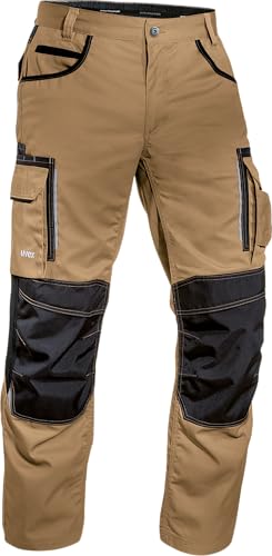Uvex Tune-Up Herren-Arbeitshose lang - robuste Männer-Arbeitshosen mit Kniepolster-Taschen - 35% Baumwolle - Khaki - 54