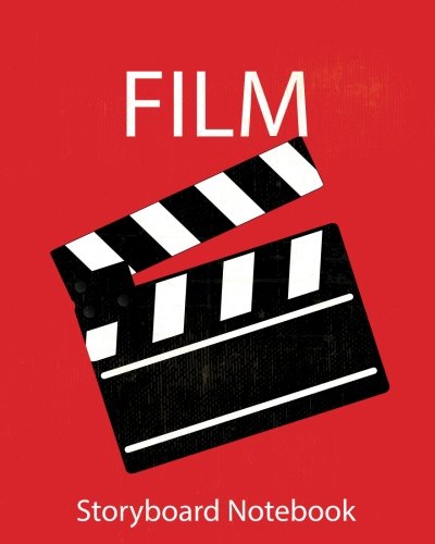 Storyboard :Film Notebook & Journal :Storyboard Template :Cinema :Red Film: (8"x 10" Notebook with black grunge cover, 4 frames per page ideal for filmmakers, advertisers, animators)