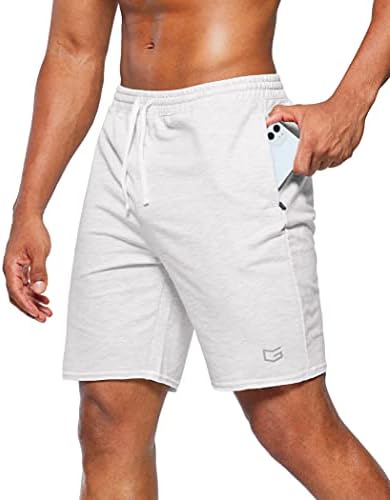 G Gradual Men’s Cotton Sweat Shorts 8 Inch Casual Lounge Shorts Workout Athletic Gym Shorts for Men with Zipper Pockets