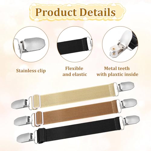 6 Pcs Elastic Cinch Clip, Clothing Cinch Clip Dress Tightener Waist Cincher Clips Belt Clips for Jeans, Pants3