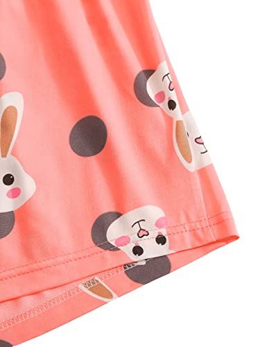 Soly Hux Women's Cute Cartoon Print Cami Top And Shorts Pajama Set Sleepwear With Eye Mask Coral Pink L #TOP3