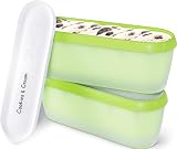 SUMO Ice Cream Containers for Homemade Ice Cream - Set of 2 Storage Containers for Freezer, 1 Quart Each, Green