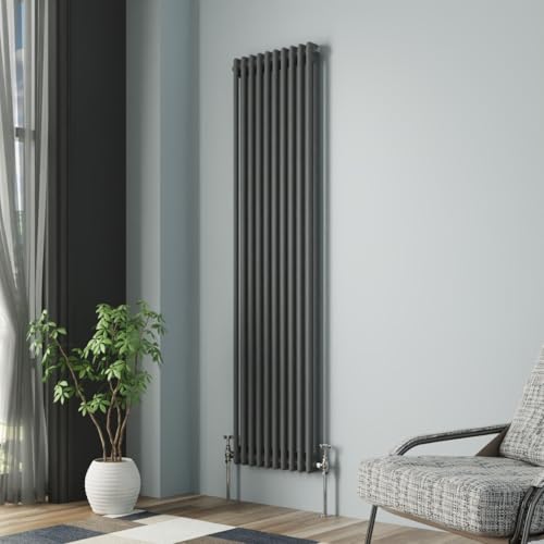 NRG Column Radiator Anthracite 1800x470mm Double Cast Iron Rads