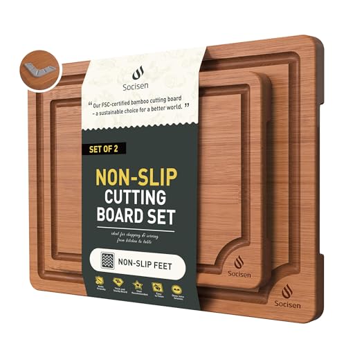 Socisen Bamboo Cutting Board Set Non Slip Feet Over Sink Day Gifts Best Mama Mommy Bonus Busy Mom Ever Christmas Xmas Birthday Law Step Stepmom Stepmother Who Have Everything Good Unique Useful Pres