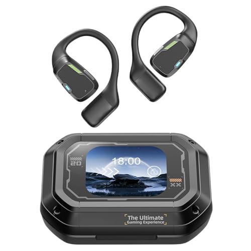 Wireless Earbuds with LED Display,Wireless Rechargeable Over Ear Headphones - User Friendly Earphones, Over The Ear Headset for Sports, Running, Travel