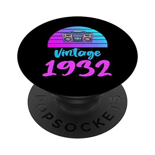 Vintage 1932 camiseta Vintage Cumpleaños Diseño Gráfico PopSockets PopGrip Intercambiable