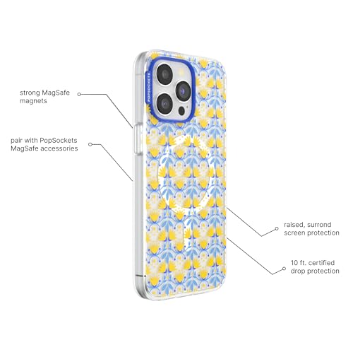Coque pour iPhone 14 Pro PopSockets compatible MagSafe couleur bleu pastel - 5