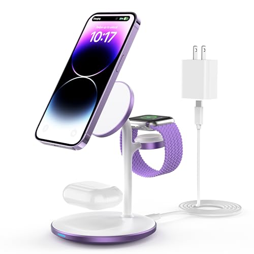 Image of XooFly 3 in 1 Magnetic Wireless Charging Station for Apple Devices,15W