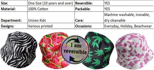Unisex Kids Reversible Packable Summer Printed Bucket Hat3