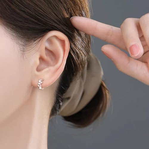 SLUYNZ Sterling Silver Flower Small Hoop Earrings for Women Teens Flower Hoop Earrings Huggie3