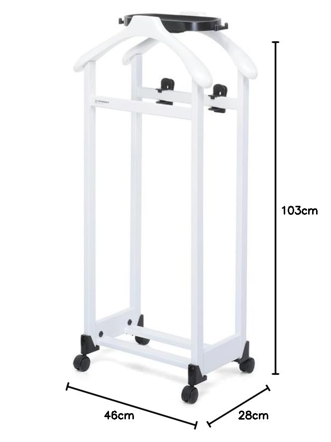 Mettimpiega Foppapedretti - Appendiabiti Da Camera Con Ruote In Legno Massello, Noce - Foto 5