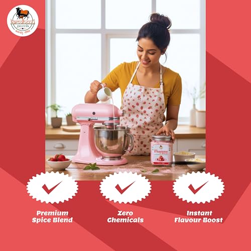 Image of Kamdhenu Gauveda Strawberry Ice Cream Mix Powder 150g - Instant Homemade Strawberry Ice Cream Premix | No Machine Needed | Eggless & 100% Vegetarian | Makes 500ml+ Soft Serve, Milkshake & Popsicle