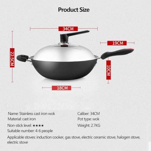 Wok de Hierro Fundido Antióxido 34 cm miniatura 2