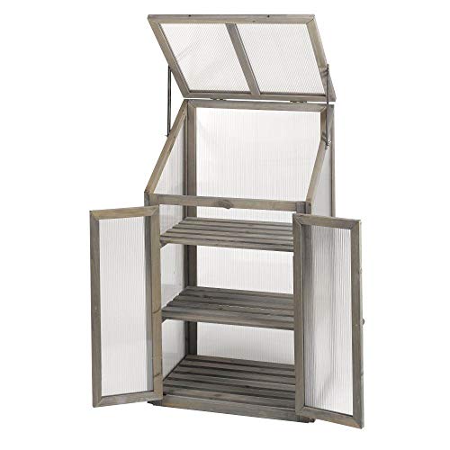 Image of Timber Frame GroZone Twin Door and Hinged Lid for Easy Access and Ventilation For Plants