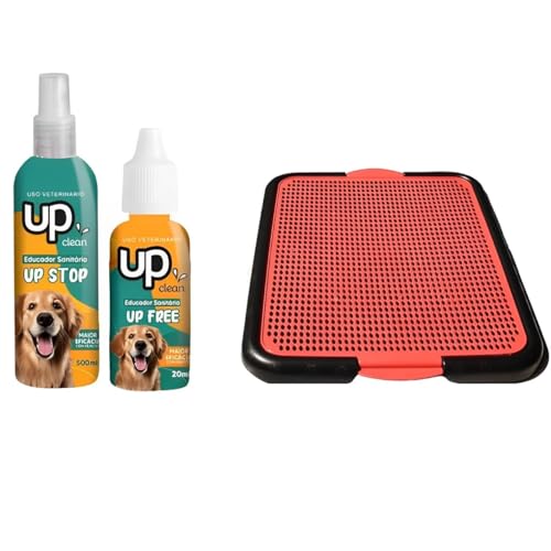 Kit Educador Sanitário Completo Para Cachorro 1un Spray Xixi Pode 20ml Spray Xixi Não Pode 500ml e 1