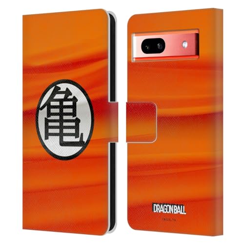 Head Hülle Designs Offizielle Dragon Ball Kame Symbol Ikonisch Leder-Wallet-Hülle Kompatibel mit Google Pixel 7a