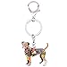 WEVENI Emaille Legierung Boxer Hund Schlüsselanhänger Haustier Charms Schmuck für Frauen Mädchen Tasche Auto Brieftasche (Braun)