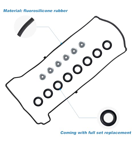 Image of Avsty Valve Cover Gasket Seal Set for Honda Accord 2.4L 2003-2013, CRV 2.4L 2002-2014, Civic 2.0L 2.4L 2002-2015,Element, Crosstour, CSX, ILX RDX RSX TSX Replace VS50614R