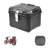 HI-LINE バイク リアボックス 45L 大容量 モノコック型 トップケース ABS 軽量 四角 耐衝撃 バイクボックス 防水 防犯対策 モノキーケース 鍵2本付 汎用 簡単脱着 バックレスト 取付ベース付き ツーリング/通勤/デリバリー等 日本語取扱説明書付き