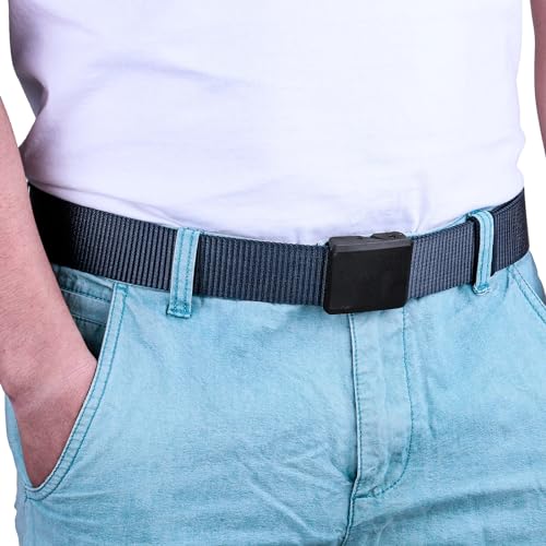 moonsix Casual Nylon Belt with Plastic Buckle Adjustable Breathable Webbing No Hole Belt for Men Women Outdoor4