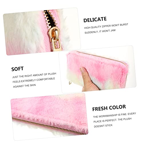 LIFKOME Lady Purse Women's Fashionable Zippered Plush Wallet Rfid-protected Portable Purse for Women4