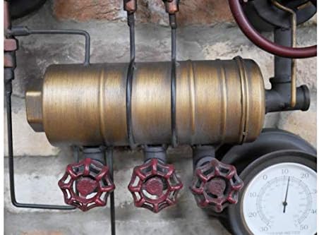 Casadomu Steampunk Clock Industrial Pipe Wall Hanging Large Rustic Loft Decor Timepiece