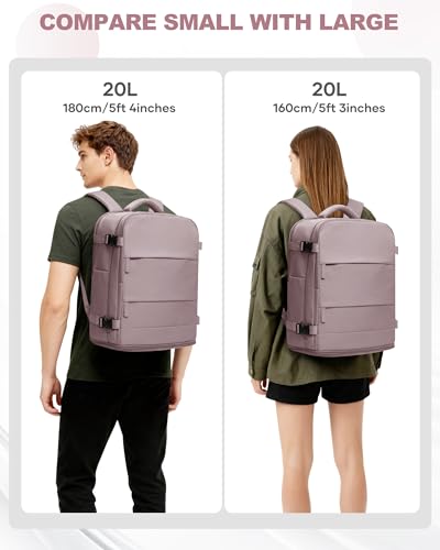 Image of coowoz Travel Backpack Carry On for Women Man Gym Backpacks with Laptop Compartment Mochila de Viaje Teacher Personal Item Backpack Rucksack Airplane Accessories Must Haves Pink Purple Small