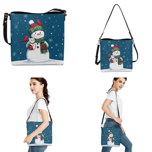 Image of HUGS IDEA Leather Purses and Handbag for Women Bucket Bag with Wrist Wallet 2 Packs