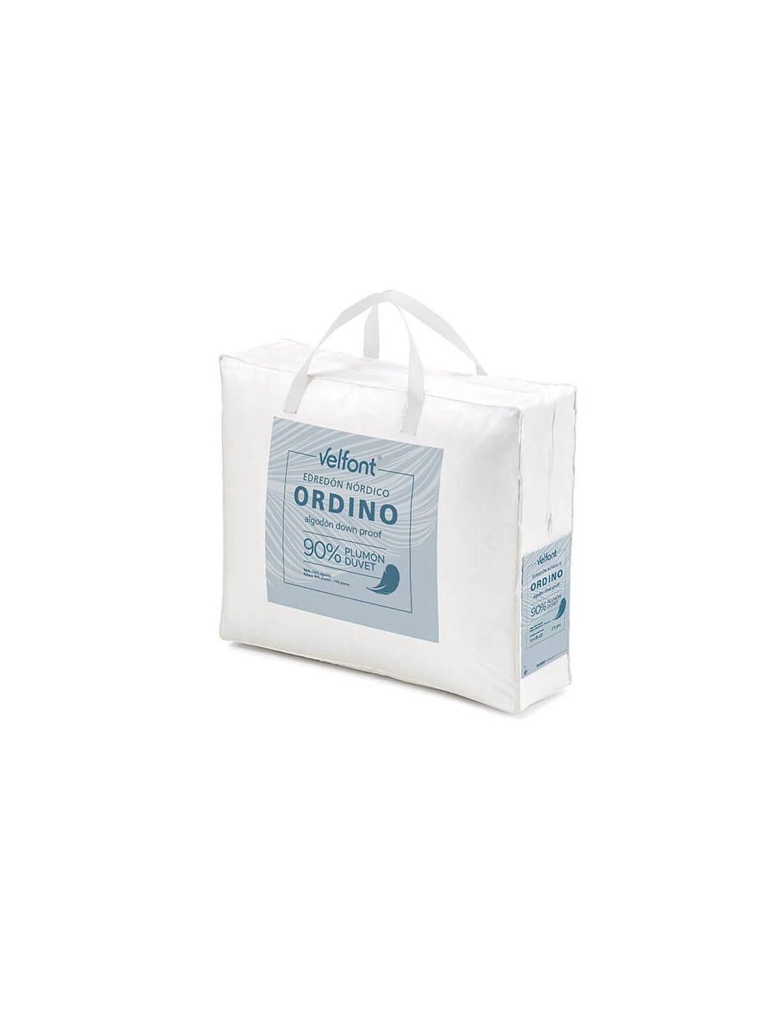BLANCO NUMERO UNO Edredón Nórdico Velfont Ordino 90% Plumón - Cálida y Confortable para Noches de Sueño Agradable (90 cm)