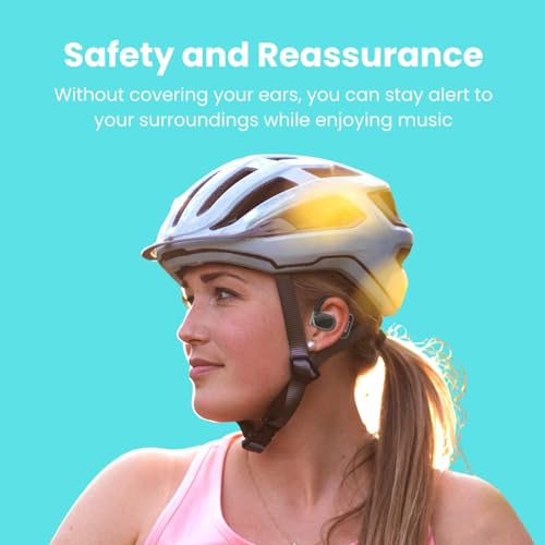 Image of MOOR Black OpenWave Open Ear Headphones Bluetooth 5.3 Wireless Earbuds, 40H Playtime ENC Noise Cancelling Earbuds with 16.2mm Dynamic Drivers for Premium Stereo Sound IPX4 Waterproof Earbuds