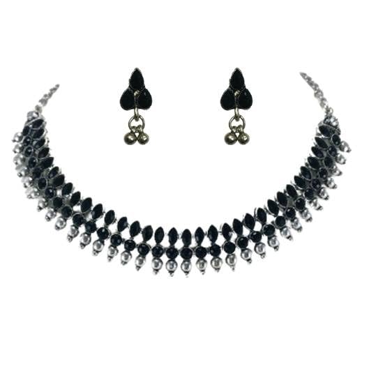 Sattyaki Garba Navratri Jewellery Sets for Women German Silver Oxidised Necklace for Women and Girls (Sattyaki Oxi Silver Black Choker Set) (B0CX97SK4Z) Amazon Price History, Amazon Price Tracker