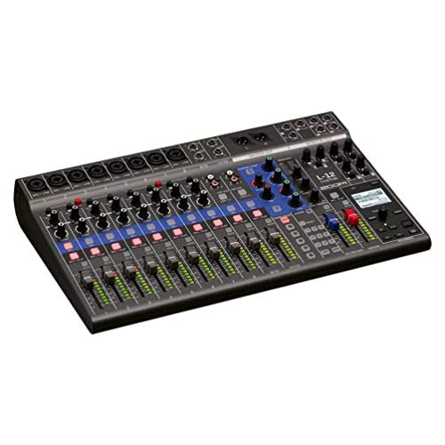 Zoom - L-12 - Mixer e registratore multitraccia, per musica, podcasting e altro, registratore SD a 12 ingressi/14 canali, interfaccia audio USB a 14 ingressi/4 uscite, 5 uscite cuffie alimentate