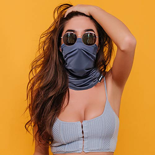 Neck Gaiter Face Mask Reusable, Cloth Face Masks Washable Bandana Face Mask, Sun Dust Protection Cover Balaclava Scarf Shield (Solid-Gray-2PS, 1)3