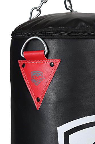 Image of IWIN RMOUR Unfilled Black Red Heavy PU Punch Bag Boxing MMA Sparring Punching Training Kick Boxing Muay Thai with Hanging Chain, Boxing Gloves and Hand Wraps (6 FT), red Black