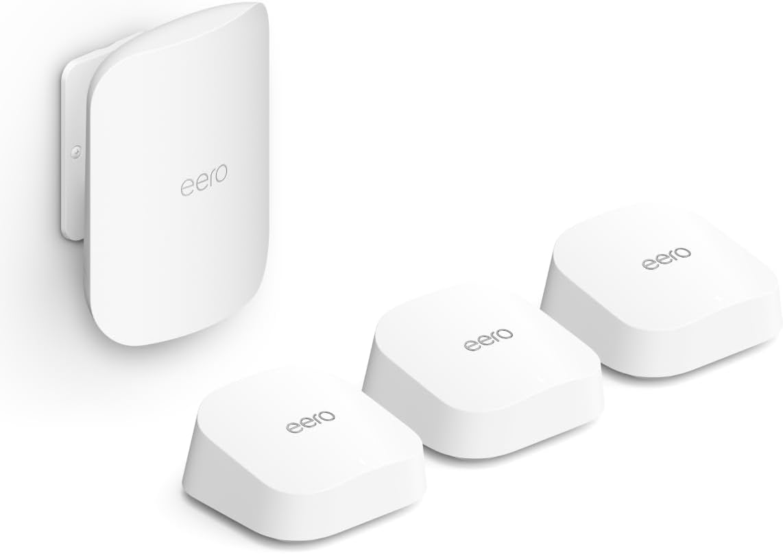 Amazon eero 7 (3-pack) with Amazon eero Outdoor 7 (1-pack) mesh wifi system
